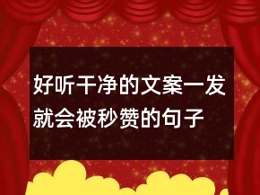 好聽干凈的文案一發(fā)就會被秒贊的句子精選句236條