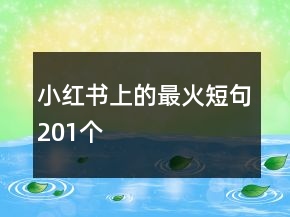 小紅書上的最火短句201個(gè)
