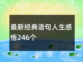 最新經(jīng)典語句人生感悟246個