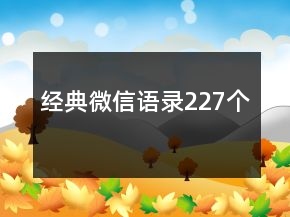 經(jīng)典微信語錄227個(gè)