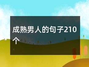 成熟男人的句子210個(gè)