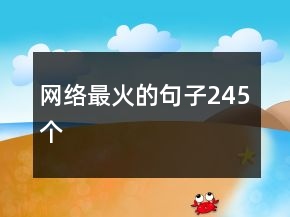 網(wǎng)絡(luò)最火的句子245個
