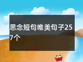 思念短句唯美句子257個(gè)