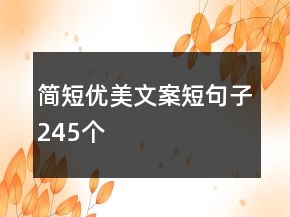 簡(jiǎn)短優(yōu)美文案短句子245個(gè)