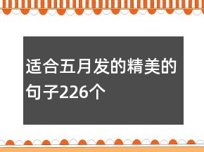 適合五月發(fā)的精美的句子226個