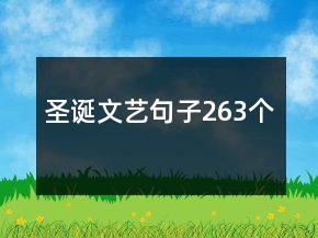 圣誕文藝句子263個