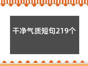 干凈氣質短句219個