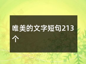 唯美的文字短句213個