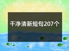干凈清新短句207個