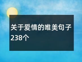 關(guān)于愛情的唯美句子238個
