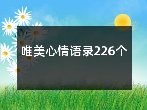 唯美心情語(yǔ)錄226個(gè)