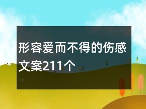 形容愛(ài)而不得的傷感文案211個(gè)