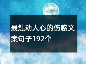 最觸動人心的傷感文案句子192個