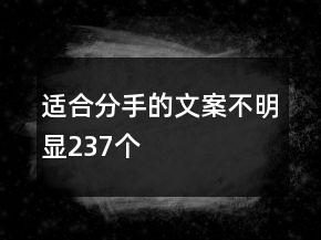 適合分手的文案不明顯237個(gè)