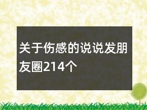 關(guān)于傷感的說說發(fā)朋友圈214個(gè)