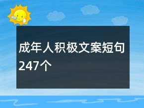 成年人積極文案短句247個(gè)