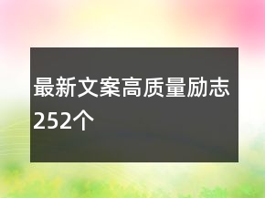 最新文案高質(zhì)量勵(lì)志252個(gè)