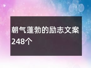 朝氣蓬勃的勵志文案248個