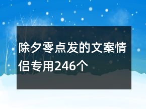 除夕零點發(fā)的文案情侶專用246個