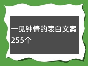 一見鐘情的表白文案255個