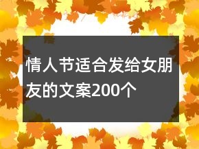 情人節(jié)適合發(fā)給女朋友的文案200個