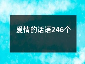 愛情的話語246個