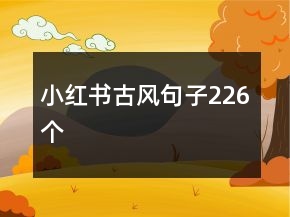 小紅書古風(fēng)句子226個