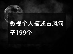 微視個人描述古風句子199個