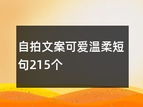 自拍文案可愛溫柔短句215個
