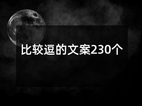 比較逗的文案230個