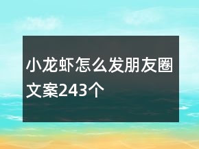 小龍蝦怎么發(fā)朋友圈文案243個