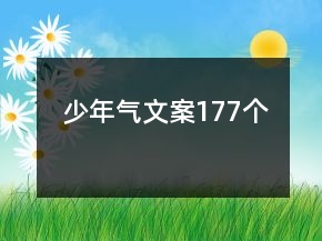 少年氣文案177個