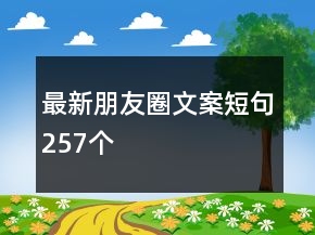 最新朋友圈文案短句257個