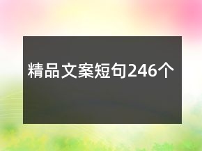 精品文案短句246個