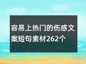容易上熱門的傷感文案短句素材262個