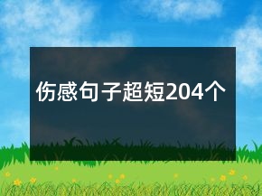 傷感句子超短204個