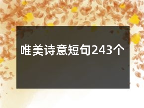 唯美詩意短句243個