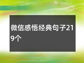 微信感悟經(jīng)典句子219個