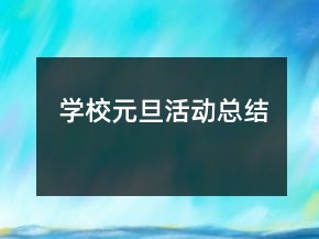 學(xué)校元旦活動(dòng)總結(jié)