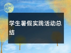 學(xué)生暑假實(shí)踐活動(dòng)總結(jié)