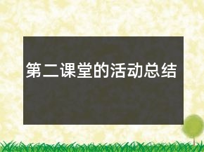 第二課堂的活動(dòng)總結(jié)