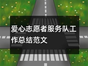 愛心志愿者服務隊工作總結范文