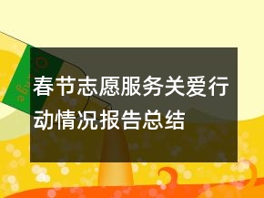 春節(jié)志愿服務(wù)關(guān)愛(ài)行動(dòng)情況報(bào)告總結(jié)