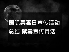 國際禁毒日宣傳活動(dòng)總結(jié) 禁毒宣傳月活動(dòng)總結(jié)范文