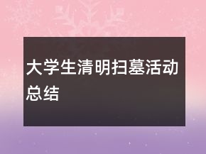 大學(xué)生清明掃墓活動(dòng)總結(jié)