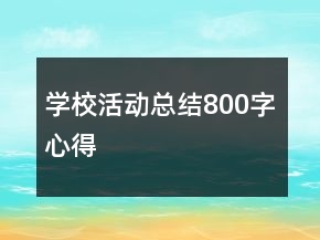 學(xué)?；顒?dòng)總結(jié)800字心得