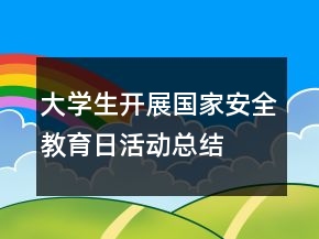 大學(xué)生開展國家安全教育日活動總結(jié)