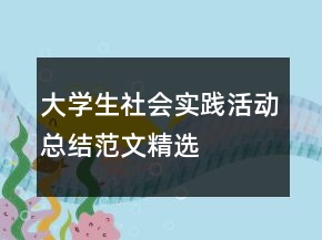 大學(xué)生社會(huì)實(shí)踐活動(dòng)總結(jié)范文精選