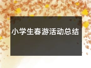 小學(xué)生春游活動(dòng)總結(jié)