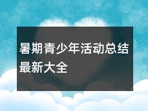 暑期青少年活動總結(jié)最新大全